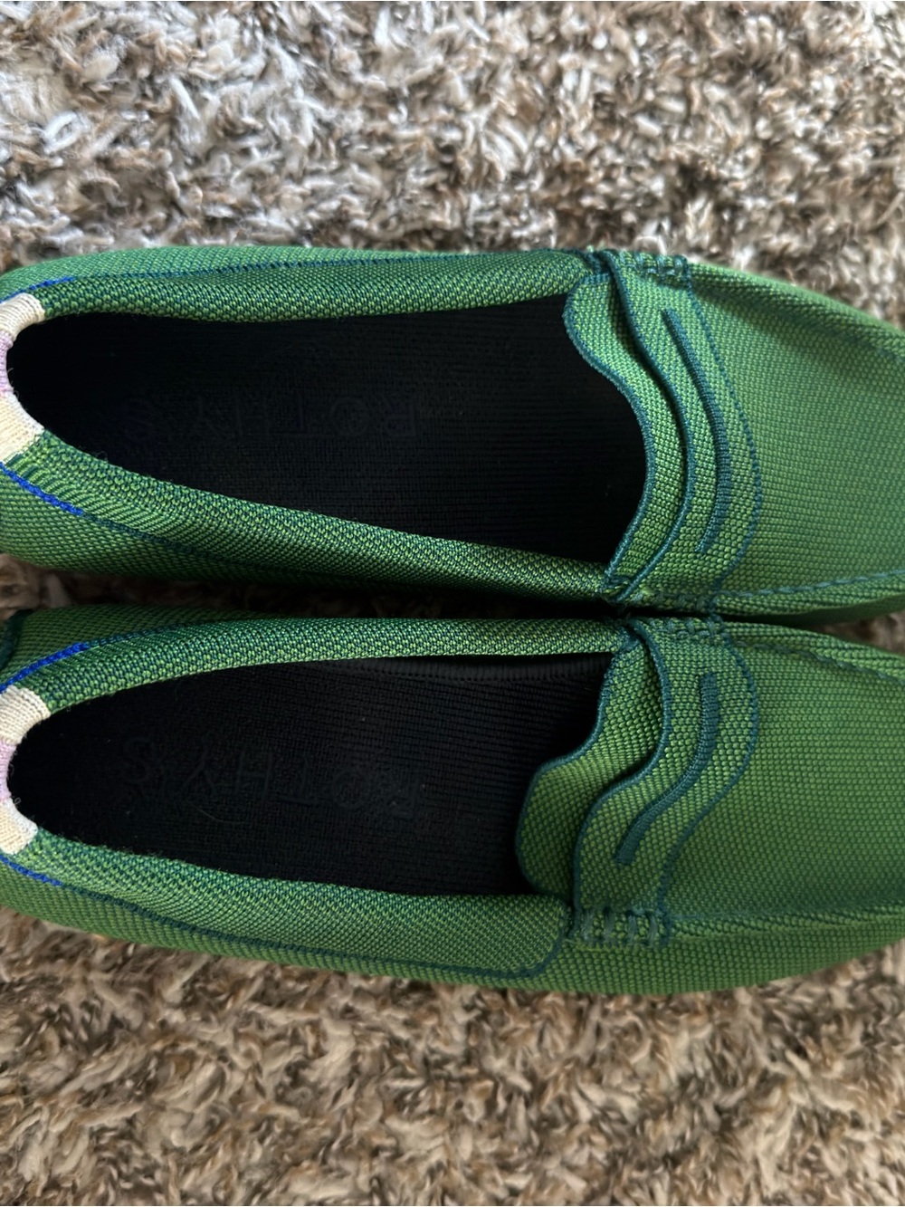 Rothy’s Green Canvas Slip-On Loafers - Casual Everyday Style